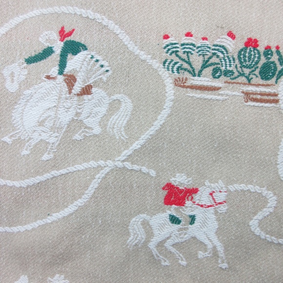 VTG Mid Century 1950's Western Cowboy Bed Spread - Picture 2 of 7